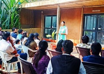 A group of individuals seated in chairs during the Shree Danev Foundation's Animal Welfare Awareness Camp.